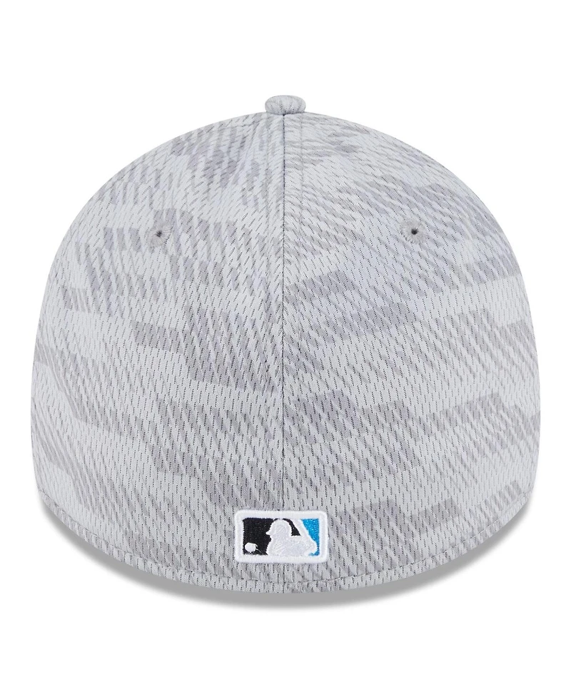New Era Men's Gray Miami Marlins 2025 Mlb Clubhouse 39THIRTY Flex Hat