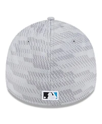 New Era Men's Gray Miami Marlins 2025 Mlb Clubhouse 39THIRTY Flex Hat