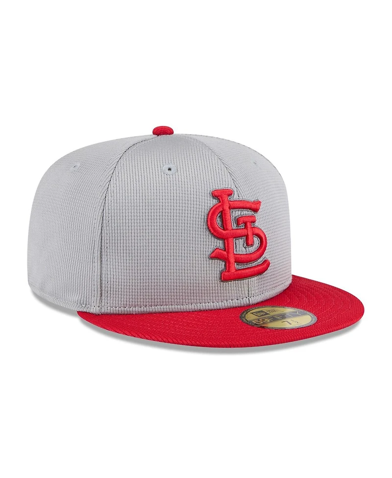 New Era Men's Gray/Red St. Louis Cardinals 2025 Batting Practice 59FIFTY Fitted Hat