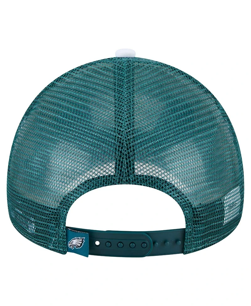 New Era Big Boys and Girls Midnight Green Philadelphia Eagles Sport Night Color Block 9FORTY A-Frame Trucker Adjustable Hat