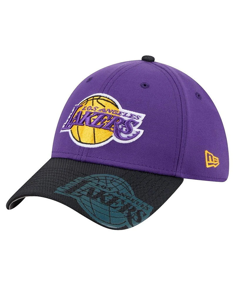 New Era Men's Purple Los Angeles Lakers Sport Night 39THIRTY Flex Hat