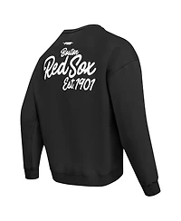 Pro Standard Men's Black Boston Red Sox Paint The City Dropped Shoulder Pullover Sweatshirt