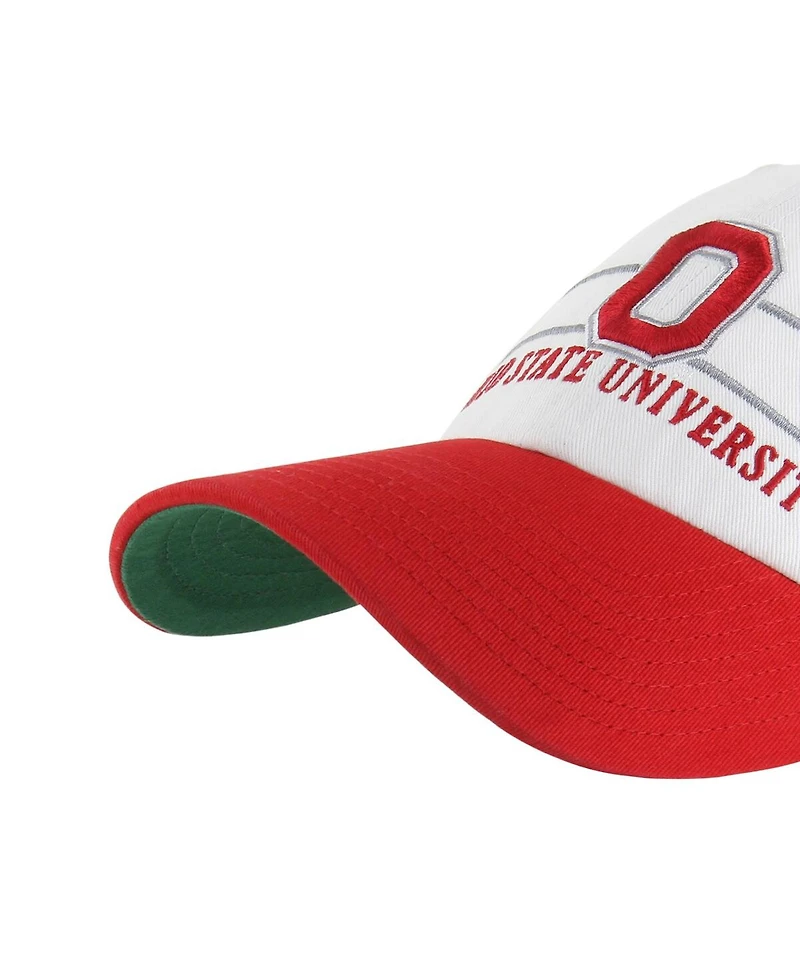 '47 Brand Men's White Ohio State Buckeyes Gridiron Clean Up Adjustable Hat
