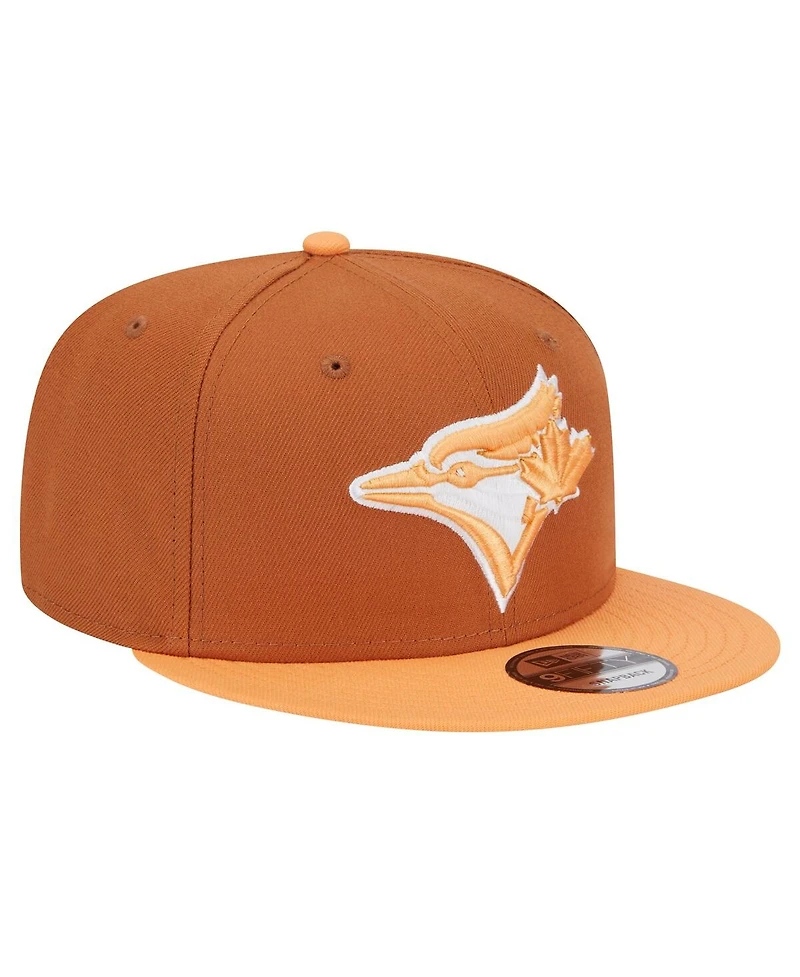 New Era Men's Brown Toronto Blue Jays Spring Color Two-Tone 9FIFTY Snapback Hat