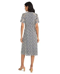 Maggy London Women's Floral-Lace Short-Sleeve Dress