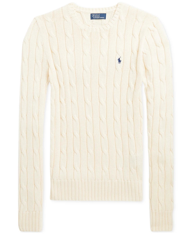 Polo Ralph Lauren Women's Cable-Knit Cotton Crewneck Sweater