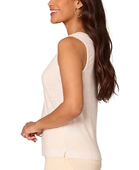 Democracy Women's Sleeveless Notched Scoopneck Knit Tank