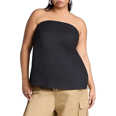 Eloquii Women's Linen Blend Column Tube Top