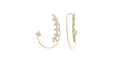 Floral Crawler Slip On Cz Earring