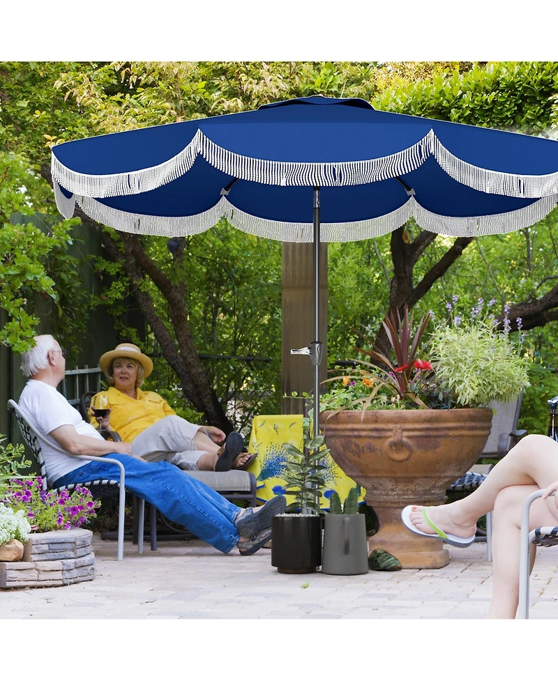 Outsunny 9FT Patio Umbrella Upf 30+ Vented Market Umbrella