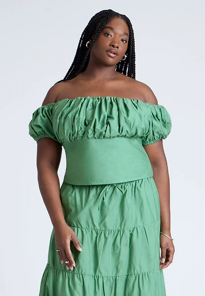 Eloquii Women's Shirred Maiden Top
