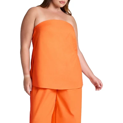 Eloquii Women's Linen Blend Column Tube Top