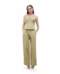 Nocturne Women's Almond-Accented Crop Top