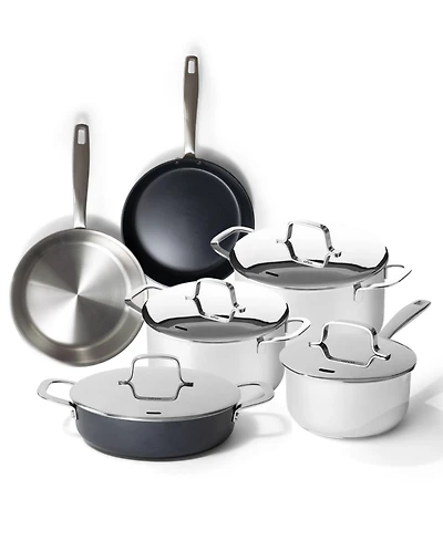 Alva Maestro 10-Piece Professional Cookware Collection - Premium Nonstick Frying Pans, Stock Pot, Saucepan & Saute Pan w/ Lid