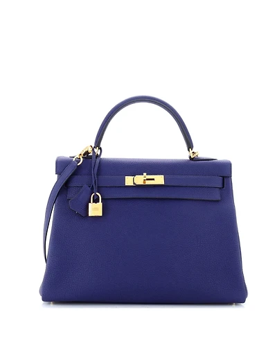 Pre-Owned Hermes Kelly Handbag Togo with Gold Hardware