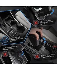 kemimoto All Purpose Cup Holder Expander with Tray, Large Cup Holder Adapter with Eating Table, Compatible with Hydroflasks Yeti Water Bottle, Univers