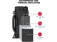 Kemimoto Water Bottle Holder Bag, Water Bottle Carrier with Adjustable Shoulder Strap, Water Bottle Pouch Holder for Hiking, Camping, Fishing, Compati