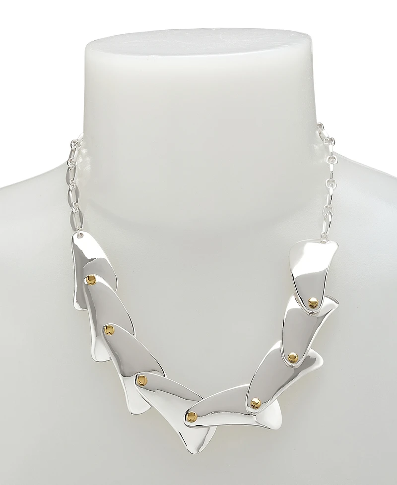 Robert Lee Morris Soho Two-Tone Leaf Layered Bib Necklace