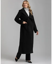 Pietro Brunelli Maternity Belted Wide Collar Wrap Flaminia Coat
