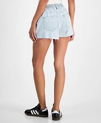 Indigo Rein Juniors' Distressed Drawstring Denim Shorts