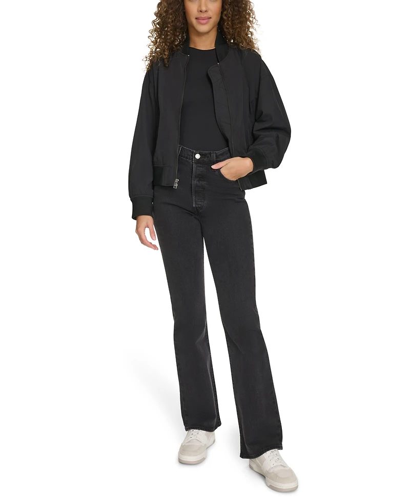 Levi's Women's Relaxed Zip-Front Ribbed-Hem Bomber Jacket