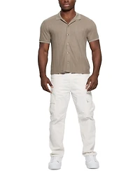Guess Men's Joshua Textured Short Sleeve Button-Front Sweater