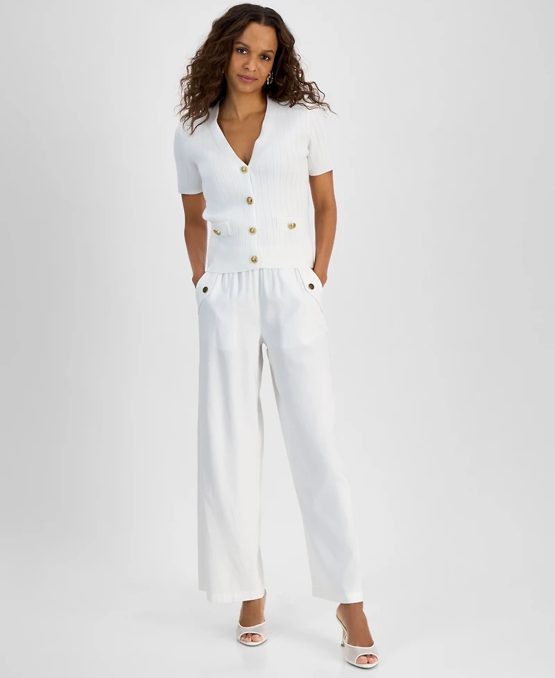 I.n.c. International Concepts Petite Short-Sleeve Knit Cardigan, Exclusively at Macy's