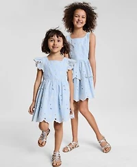 Rare Editions Toddler Little Big Girls Floral Embroidered Eyelet Dress