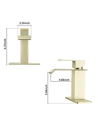 Single-Handle Waterfall Bathroom Faucet, Lead-Free 304 Stainless Steel Sink Faucet with Cold/Hot Water Function, Easy to Install and Clean