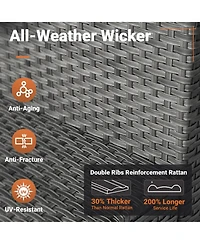 Xizzi 7-Piece Patio Furniture Outdoor Sofa Sets with New Wicker,Cushions and Coffee Table Suitable For patio, garden, backyard, yard balcony,Navy