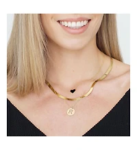 The Lovery Onyx Single Heart Necklace 14K Gold