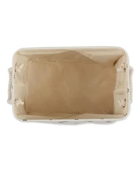 Bone Dry Collapsible Pet Storage Bin with Rope Handles Paw/Bone Print