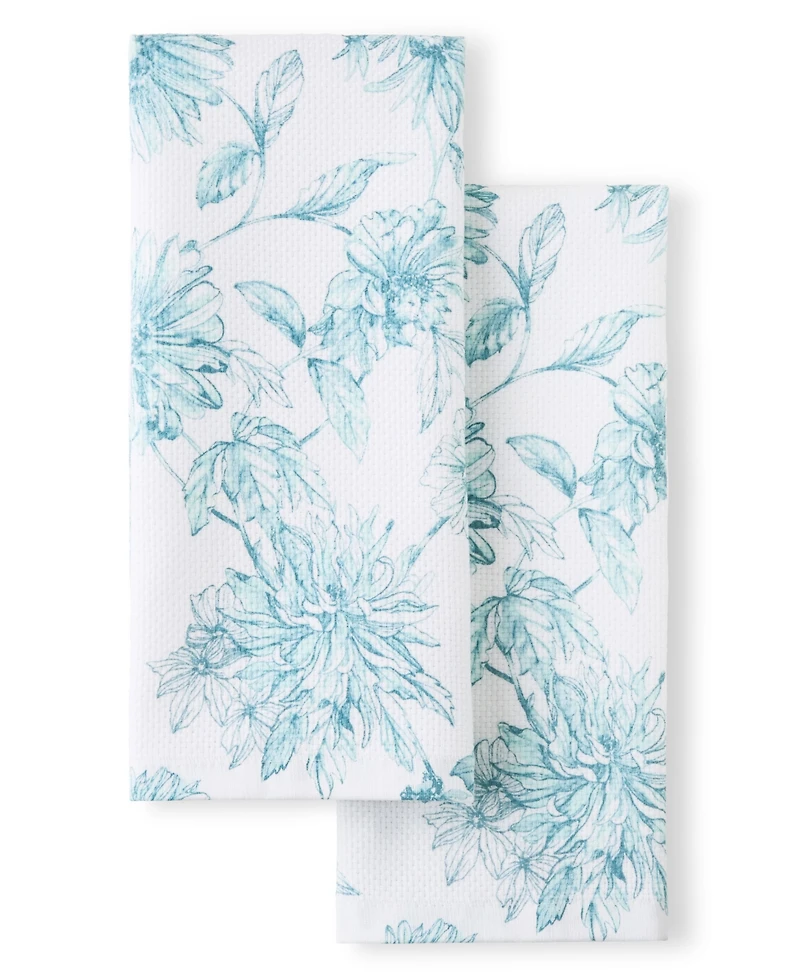 Fiesta Floral Cotton Kitchen Towel Set of 2, 16" x 28"