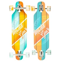 31" x 8" 8-Ply Maple Deck Glide Drop Through Longboard Skateboard for Ages 5+ Max 220 lbs, 70mm Wheels, Abec-7 Bearings