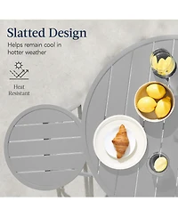 Best Choice Products 3-Piece Steel Patio Bar Height Round Bistro Set w/ Backless Stools