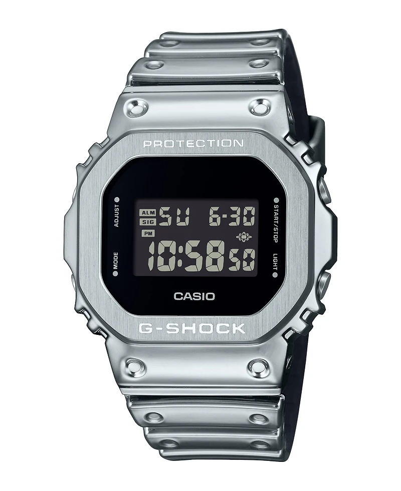 G-Shock Men's Silver-Tone Silicone Watch