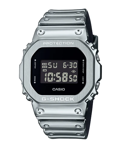 G-Shock Men's Silver-Tone Silicone Watch