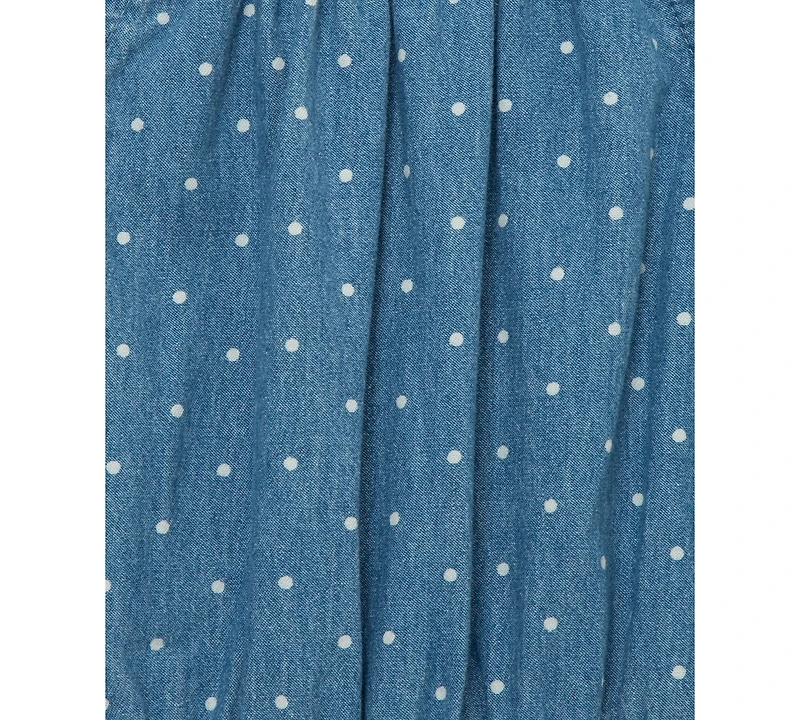 Little Me Baby Girls 2-Pc. Chambray Dot Romper & Headband Set