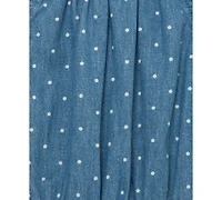 Little Me Baby Girls 2-Pc. Chambray Dot Romper & Headband Set