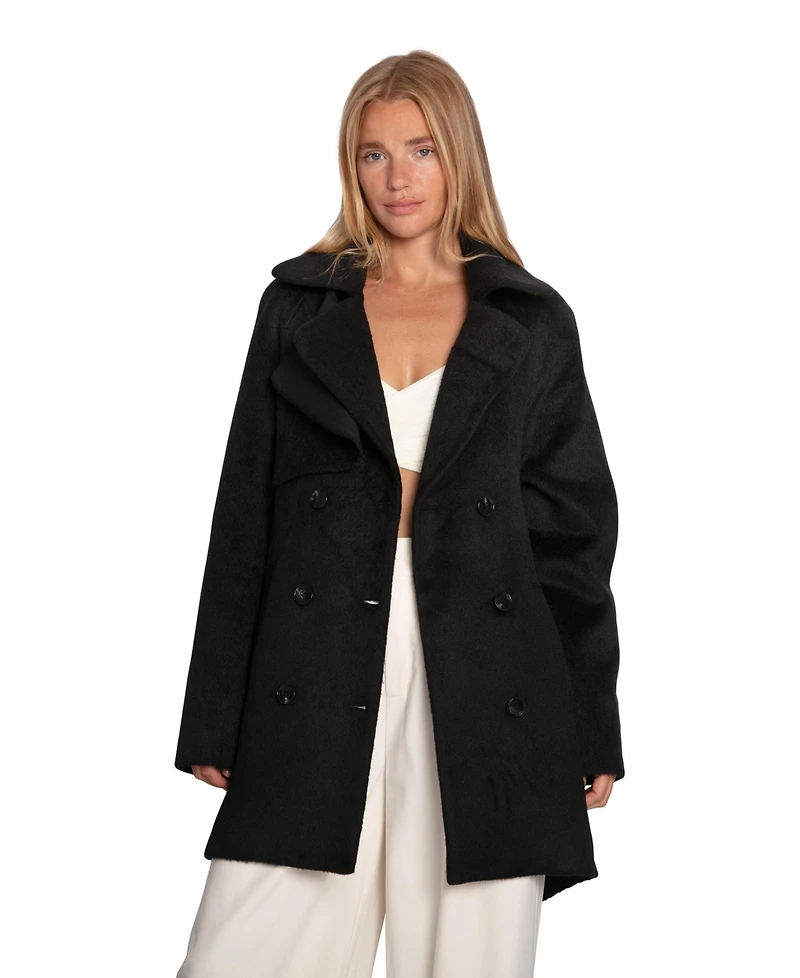 Belle & Bloom Women's Wanna Be Loved Wool Blend Peacoat