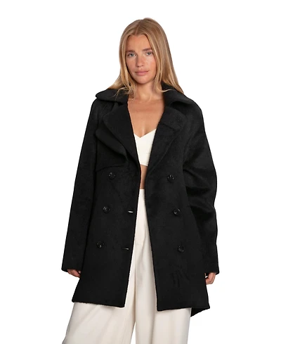 Belle & Bloom Women's Wanna Be Loved Wool Blend Peacoat