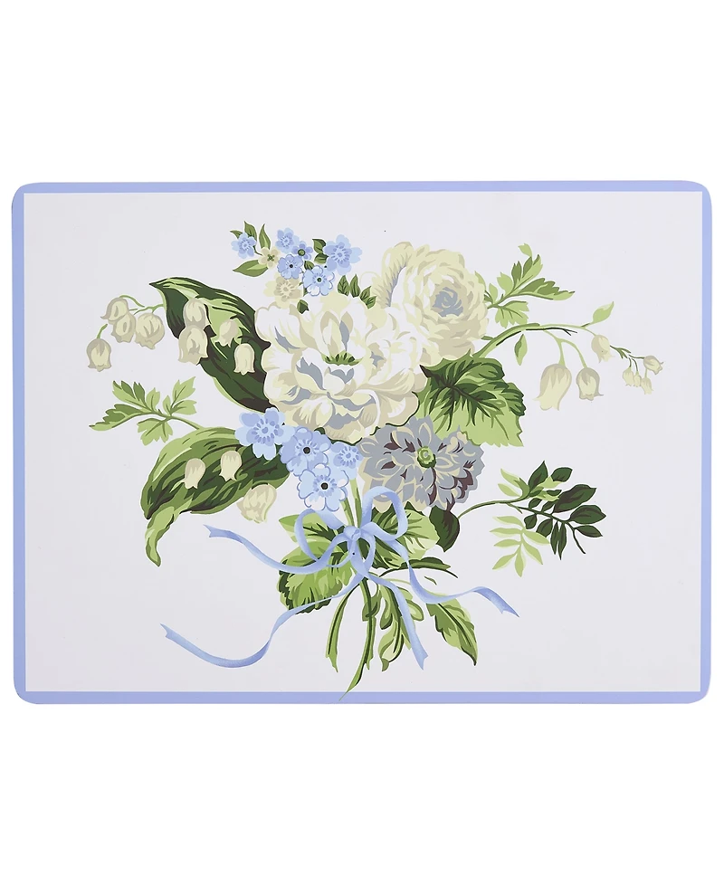 Laura Ashley Lily of the Valley Cork Placemats Set of 4, 16" x 12"