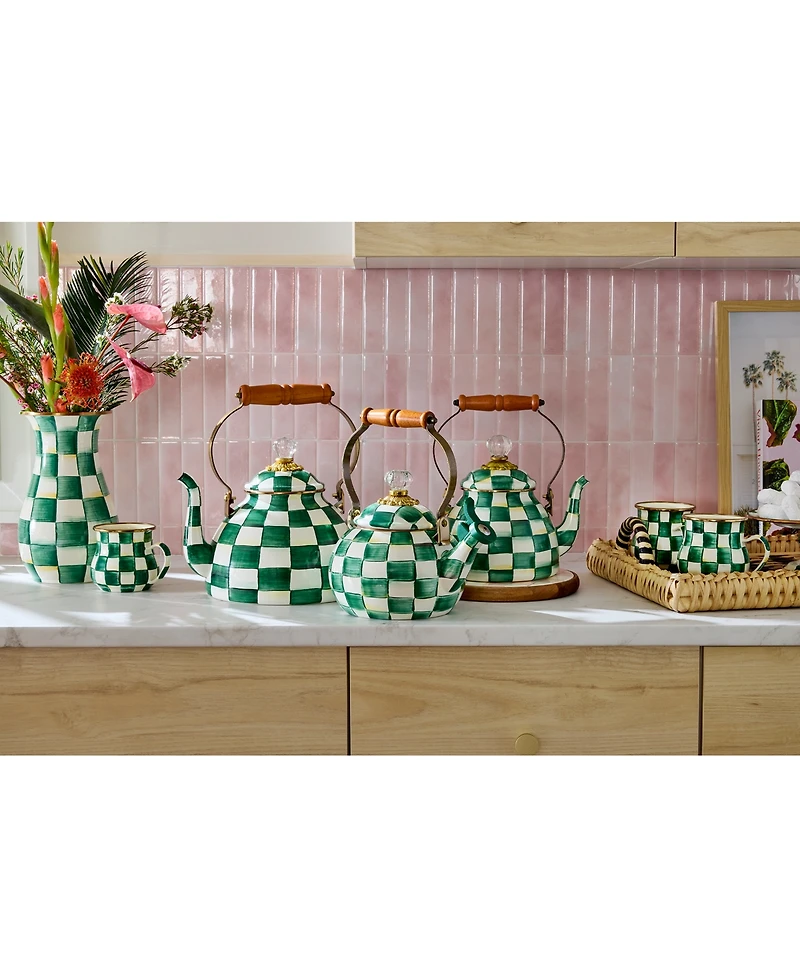 Mackenzie-Childs Emerald Check 3-Qt. Tea Kettle