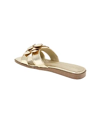BCBGeneration Women's Mazey Flower Slide Flat Sandals