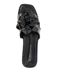 BCBGeneration Women's Mazey Flower Slide Flat Sandals