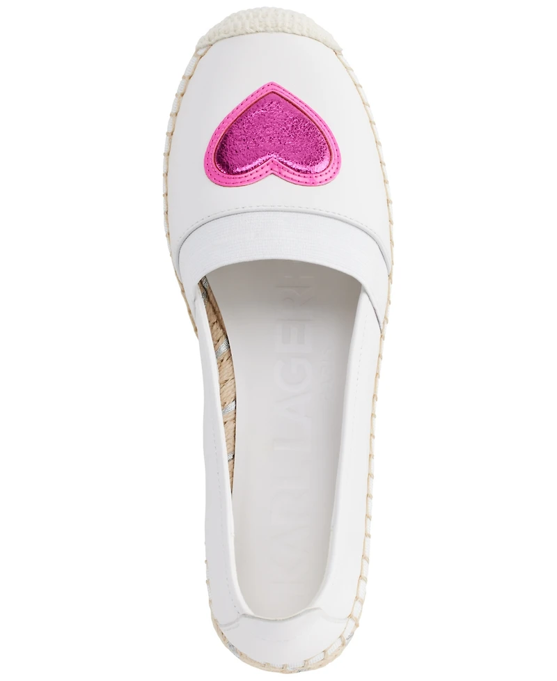 Karl Lagerfeld Paris Women's Manika Heart Patch Espadrille Flats