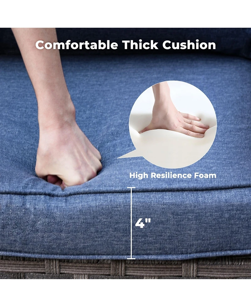 Xizzi Patio Furniture Set,12 Pieces Outdoor Sectional Sofa Couch Set,Patio Conversation Set with Modular Wicker Deep Seat Chairs,Comfy Cushions,Side T