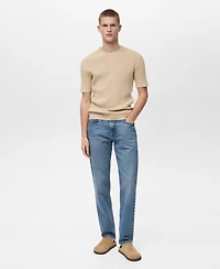 Mango Men's Braided Cotton Knitted T-Shirt