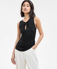 Boss Orange Women's Ruched Sleeveless Keyhole Top