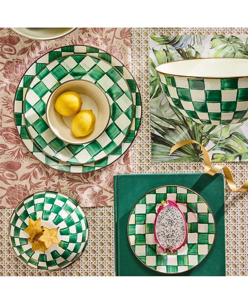 Mackenzie-Childs Emerald Check Salad Plate